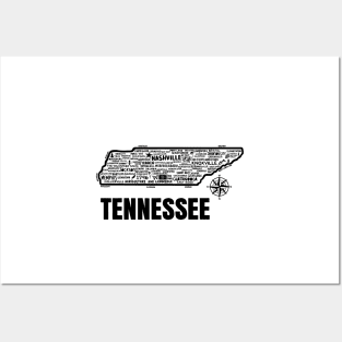 Tennessee Map Posters and Art